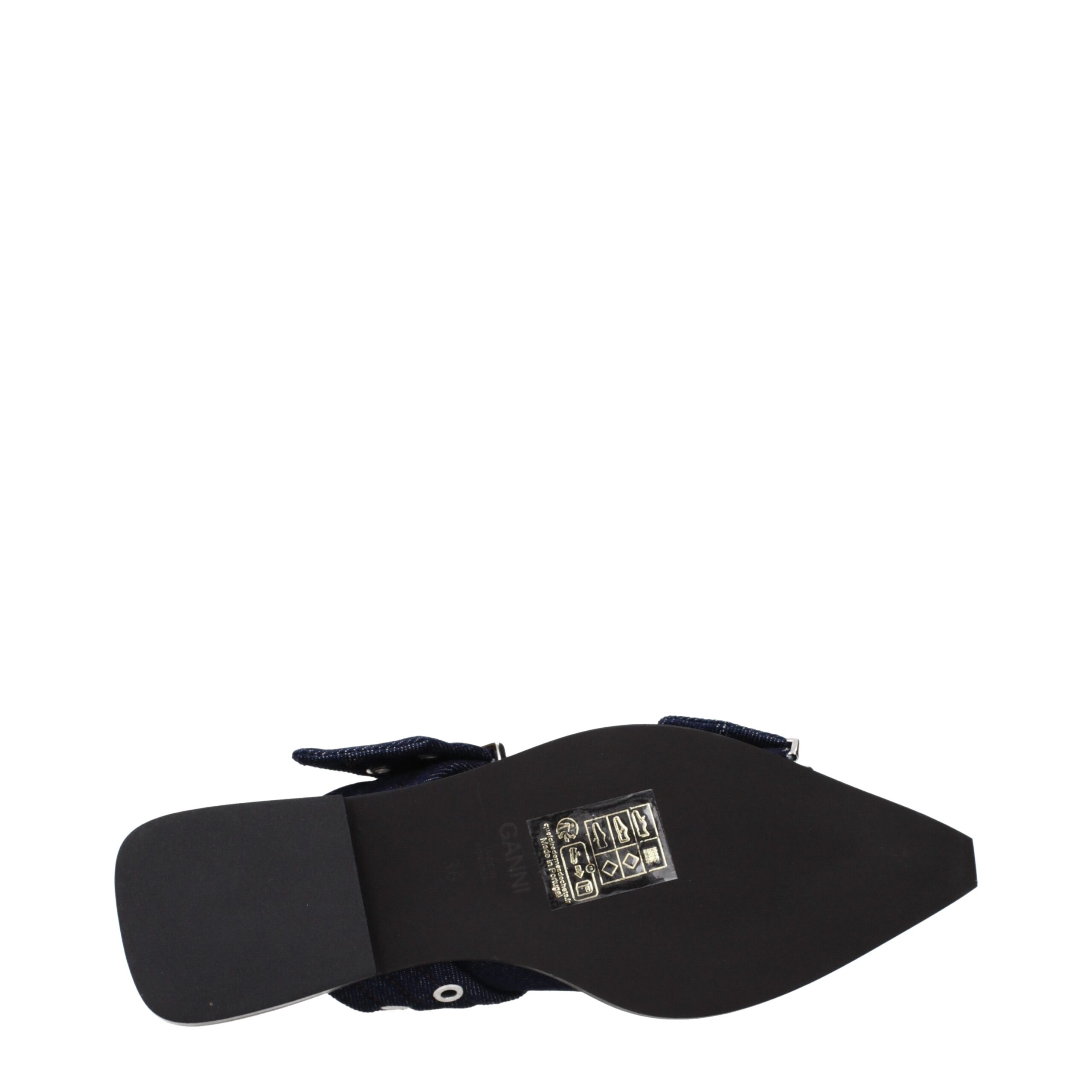 Ganni Blue Fabric Flat Sandals - Image 5