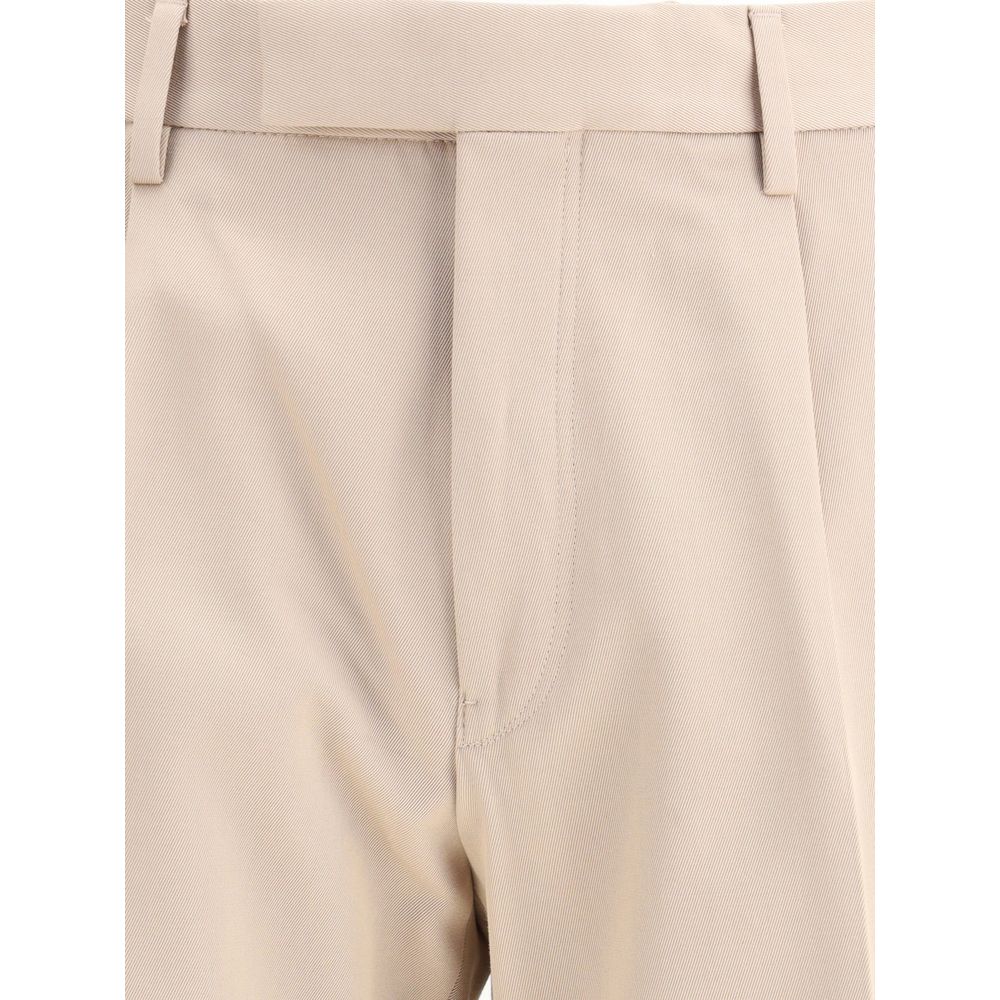 ZEGNA Beige Cotton Dress Pants - Image 3