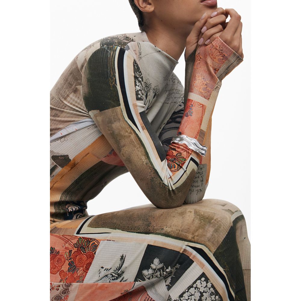 Desigual Beige Viscosa Women Dress - Image 3