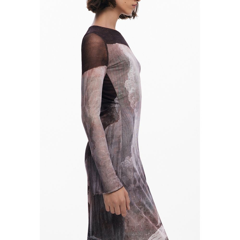 Desigual Marrone Polyester Women Dress - Image 3