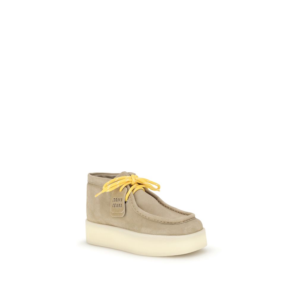 Miu Miu Beige Rubber Platform Sneakers - Image 2
