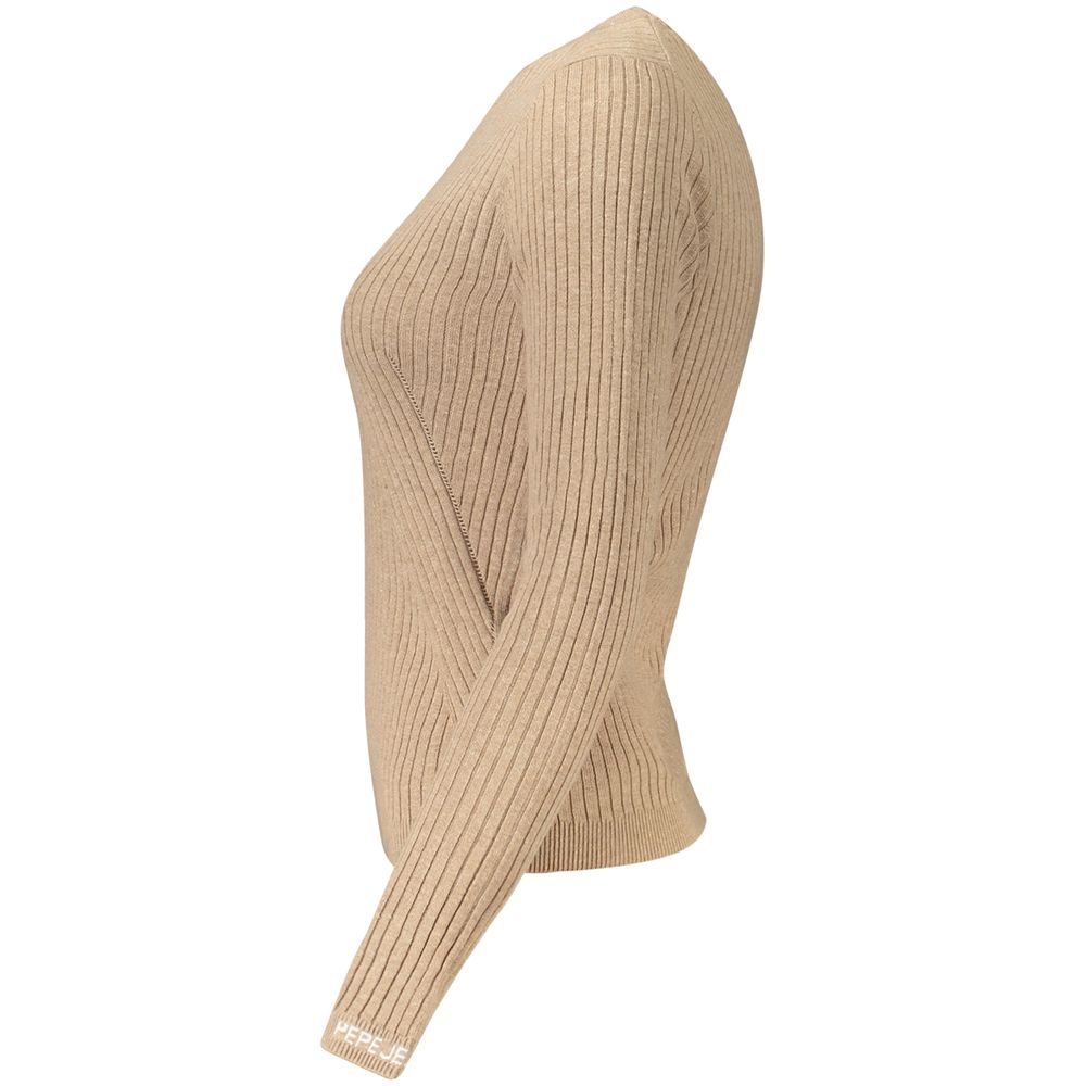 Pepe Jeans Beige Cotton Women Sweater - Image 3