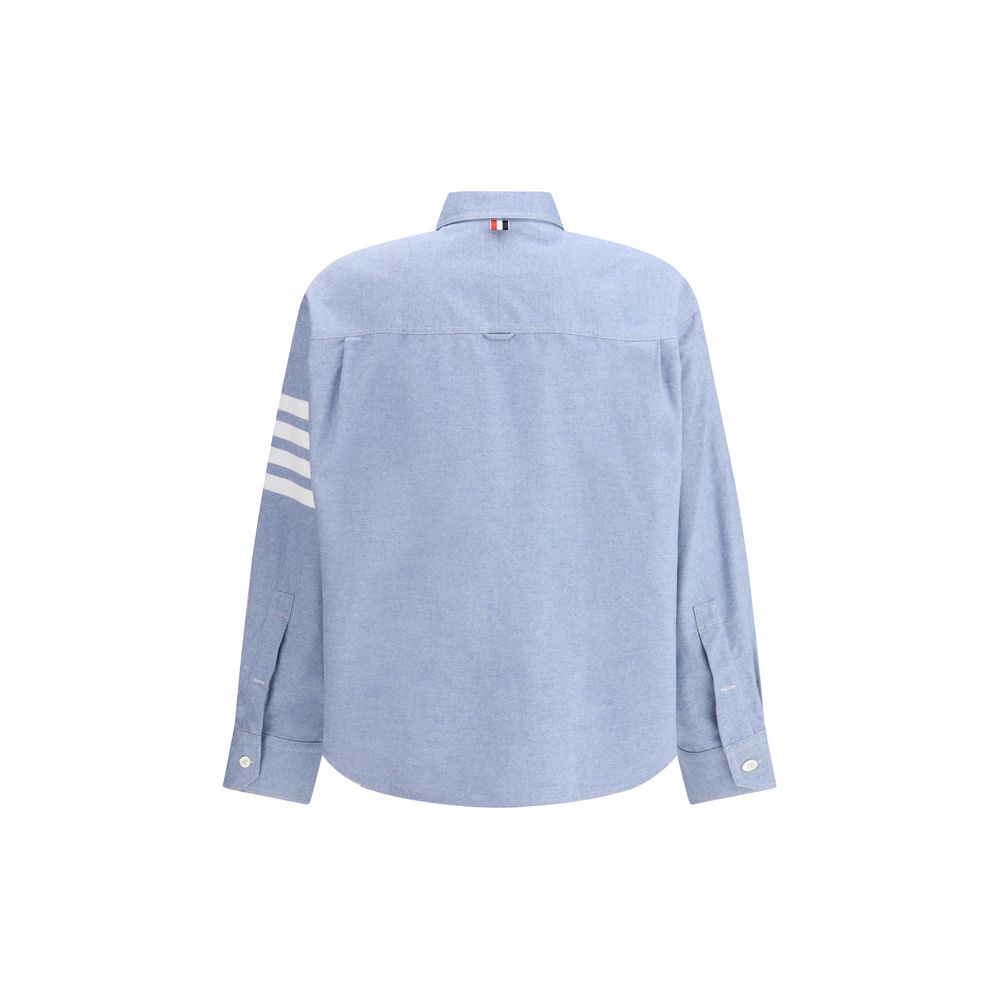 Thom Browne Light Blue Cotton Pattern Shirt - Image 2