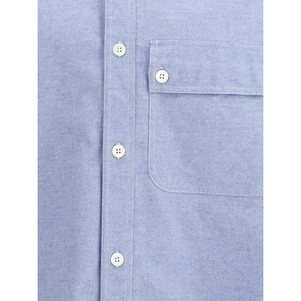 Thom Browne Light Blue Cotton Pattern Shirt - Image 3