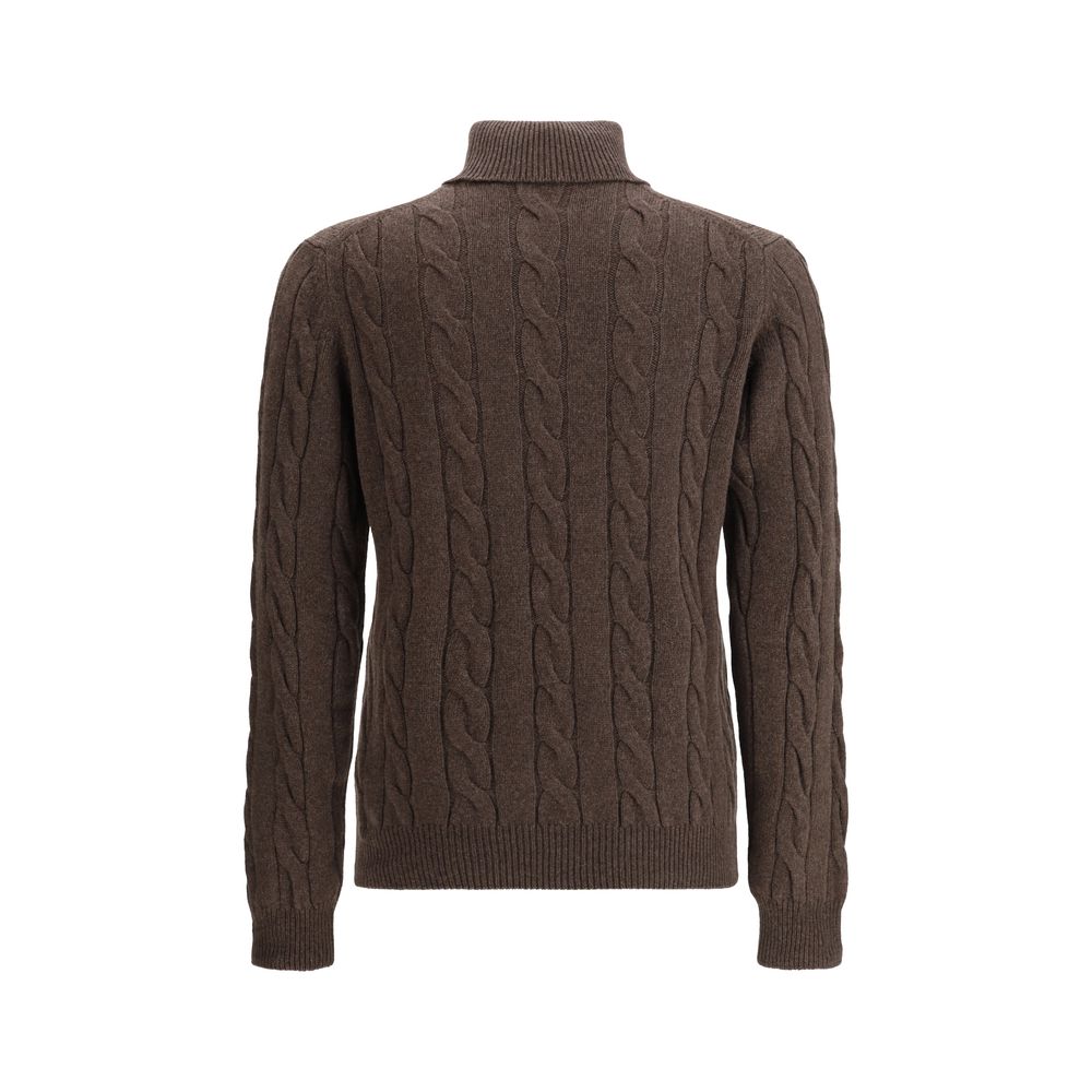 Aragona Cashmere Brown Cashmere Turtleneck - Image 2