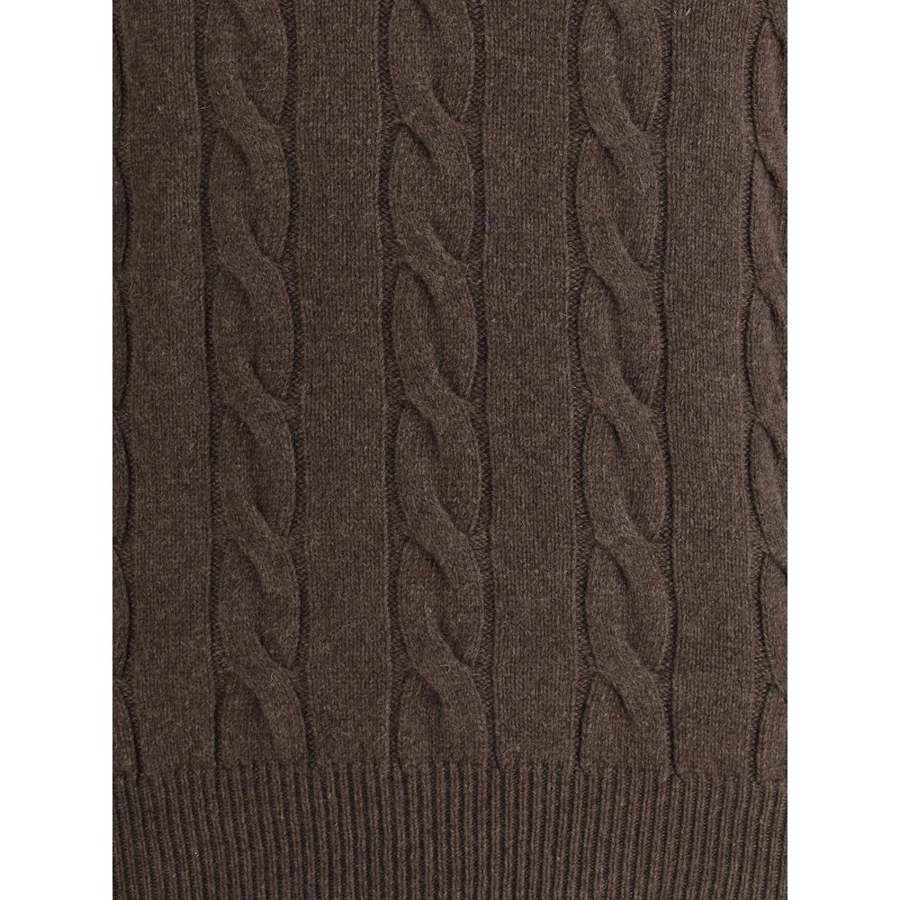 Aragona Cashmere Brown Cashmere Turtleneck - Image 3
