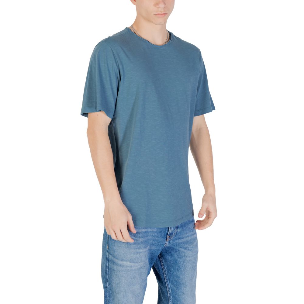 Jack Jones Blue Cotton T-Shirt - Image 3