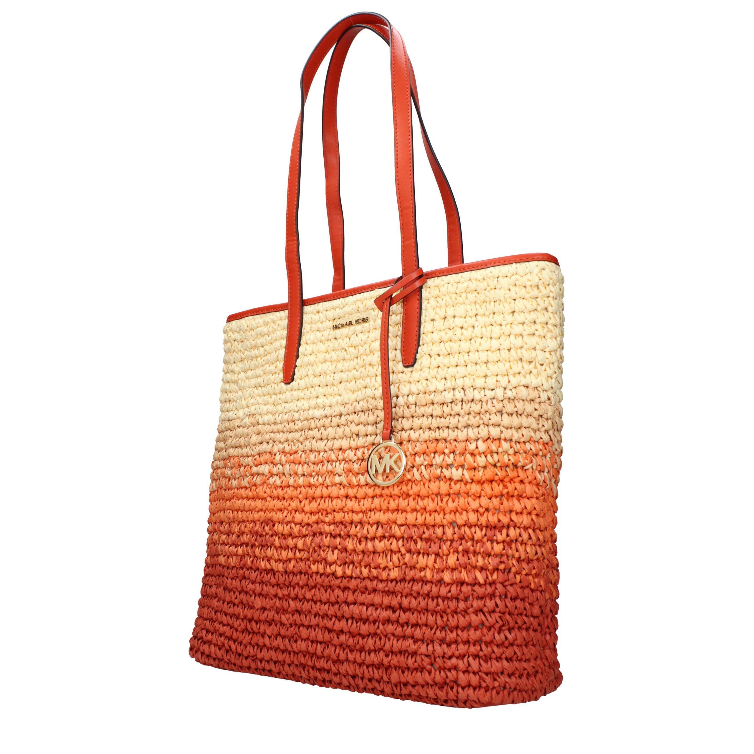 Michael Kors Orange Raffia Shoulder Bag - Image 2