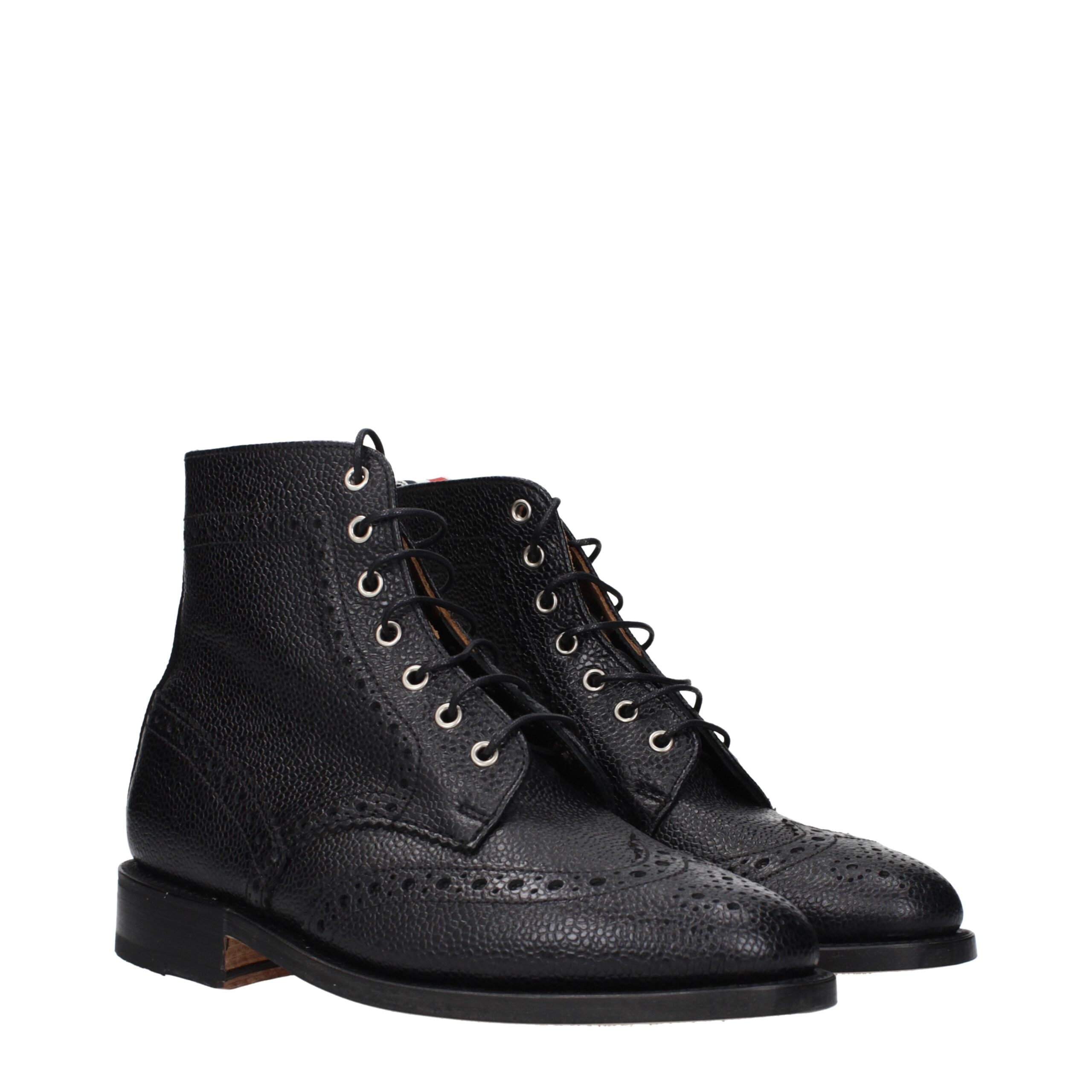 Thom Browne Black Leather Ankle Boots - Image 2