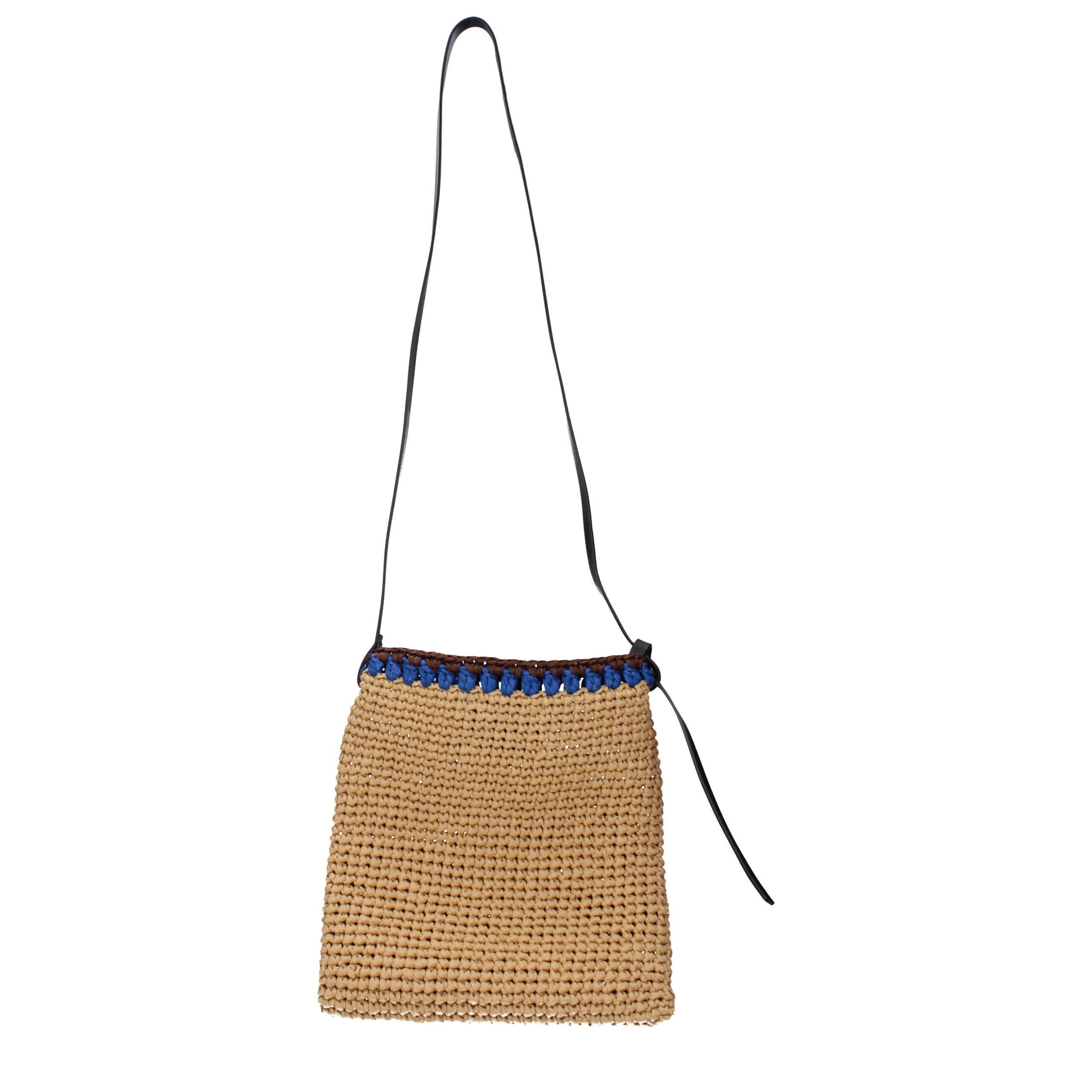Jil Sander Beige Raffia Crossbody Bag - Image 2