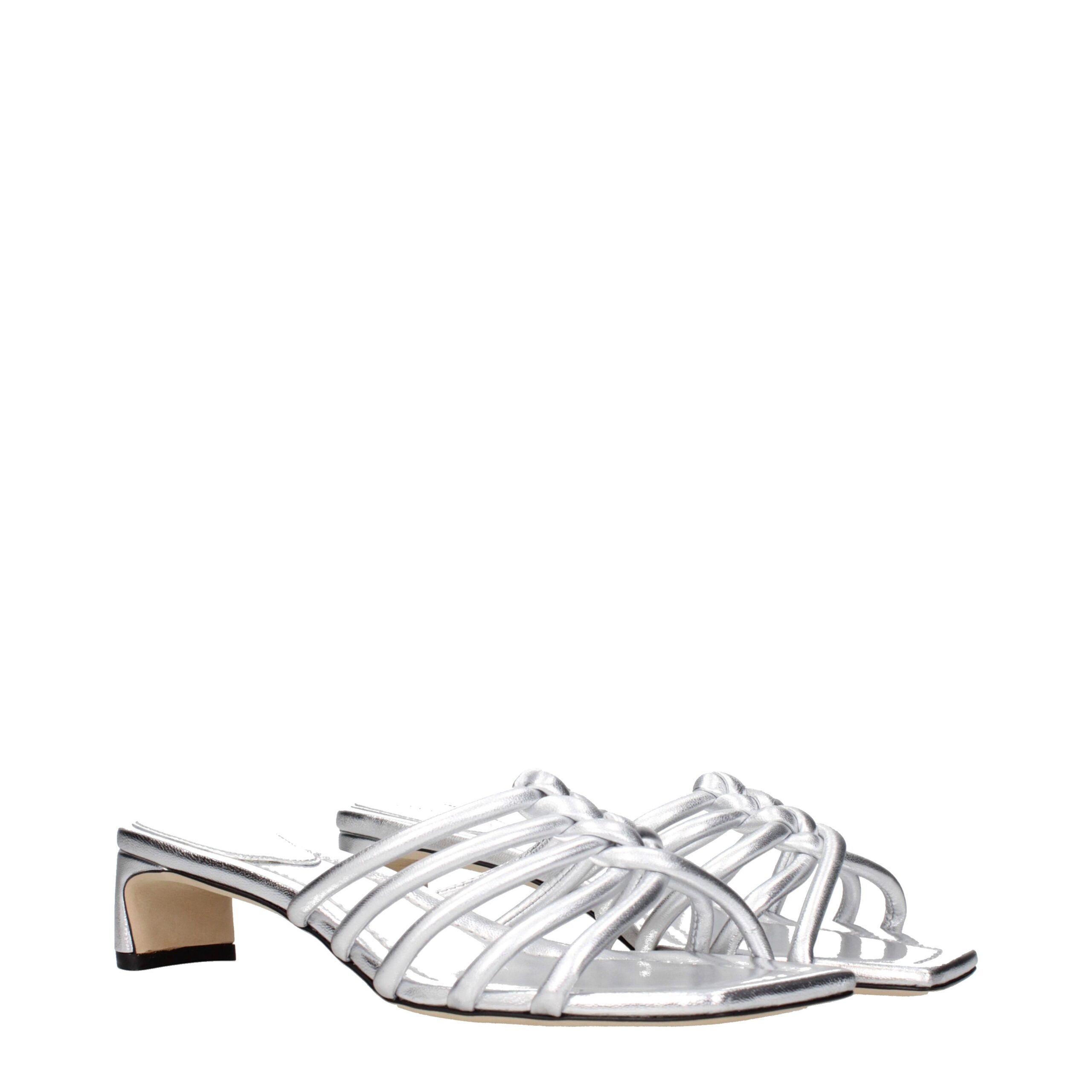 Jimmy Choo Gray Leather Flat Sandals - Image 2