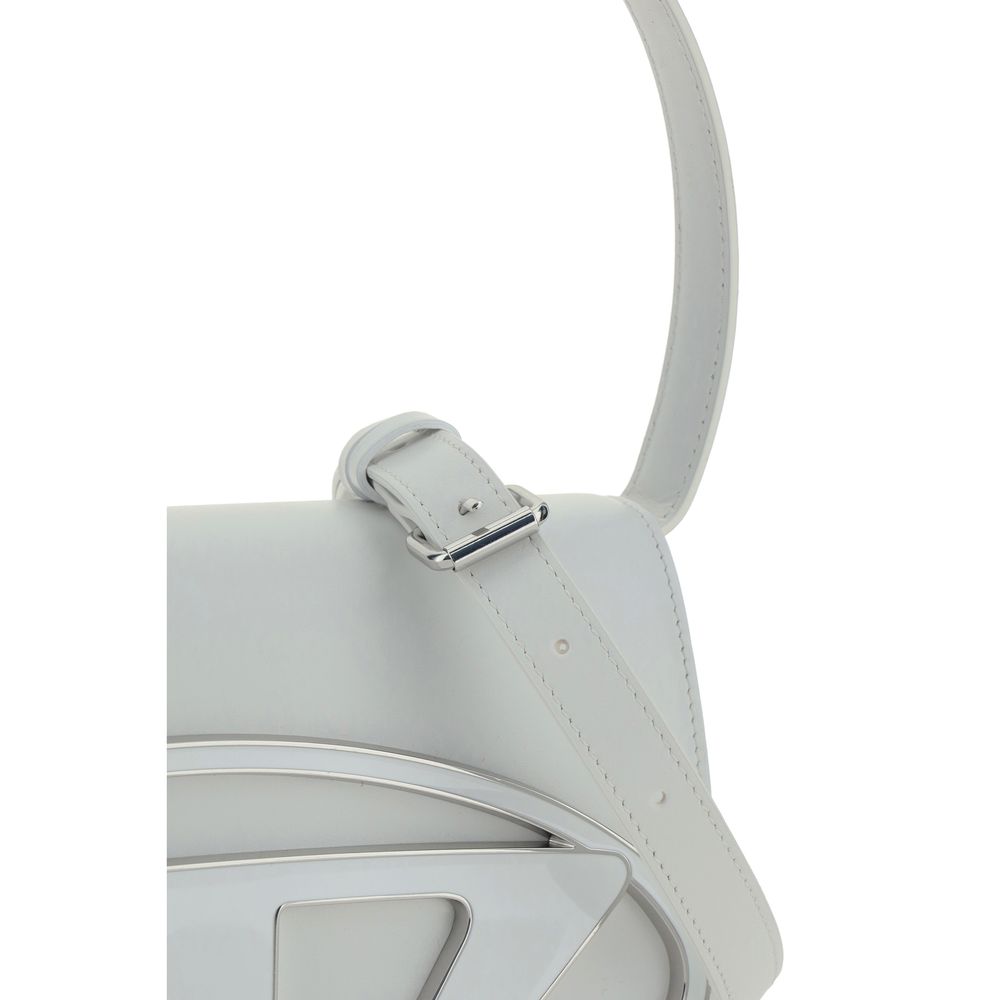 Diesel White Calf Leather Bos Taurus Shoulder Bag - Image 4