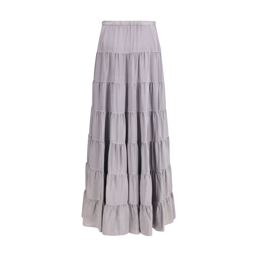 Forte_Forte Gray Silk Long Skirt - Image 2