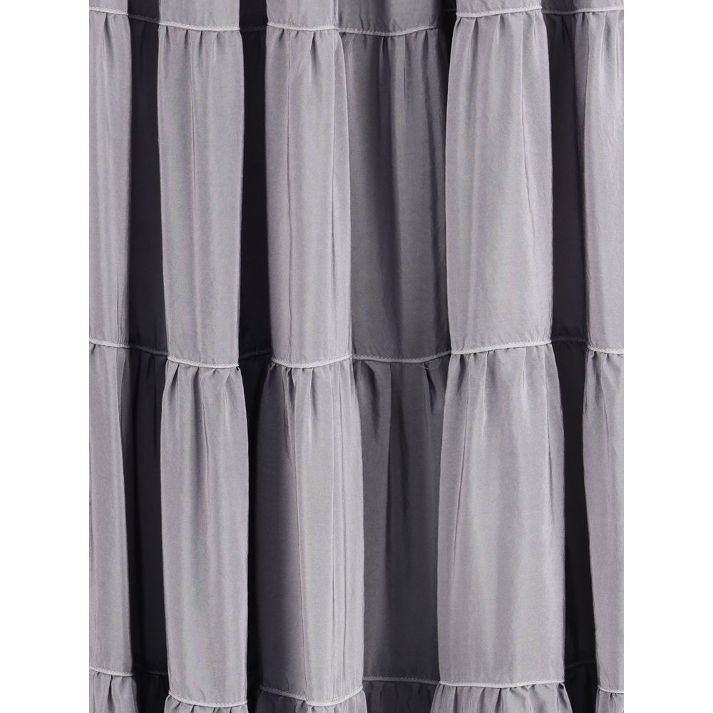 Forte_Forte Gray Silk Long Skirt - Image 3