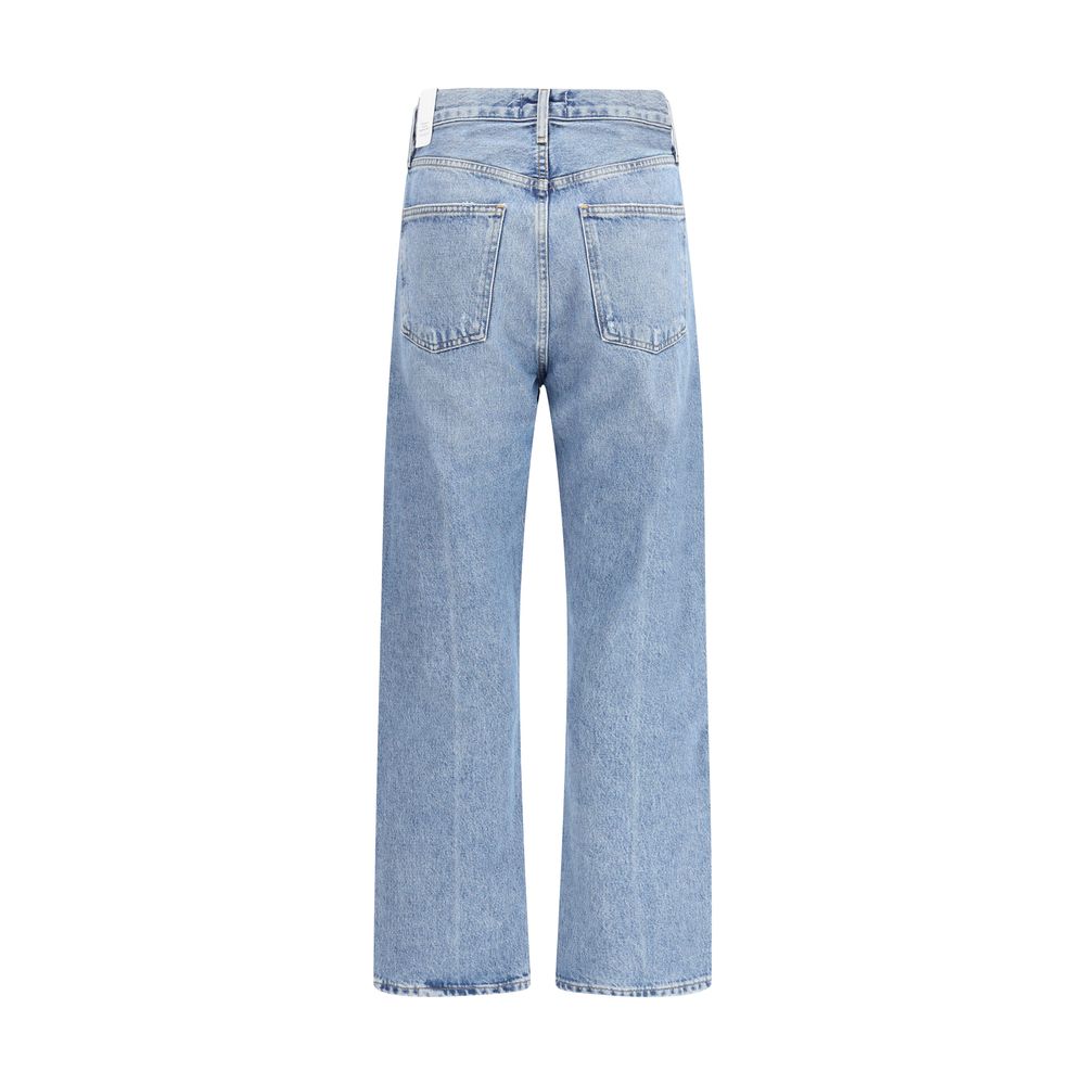 Agolde Light Blue Cotton Relaxed Fit Jeans - Image 2