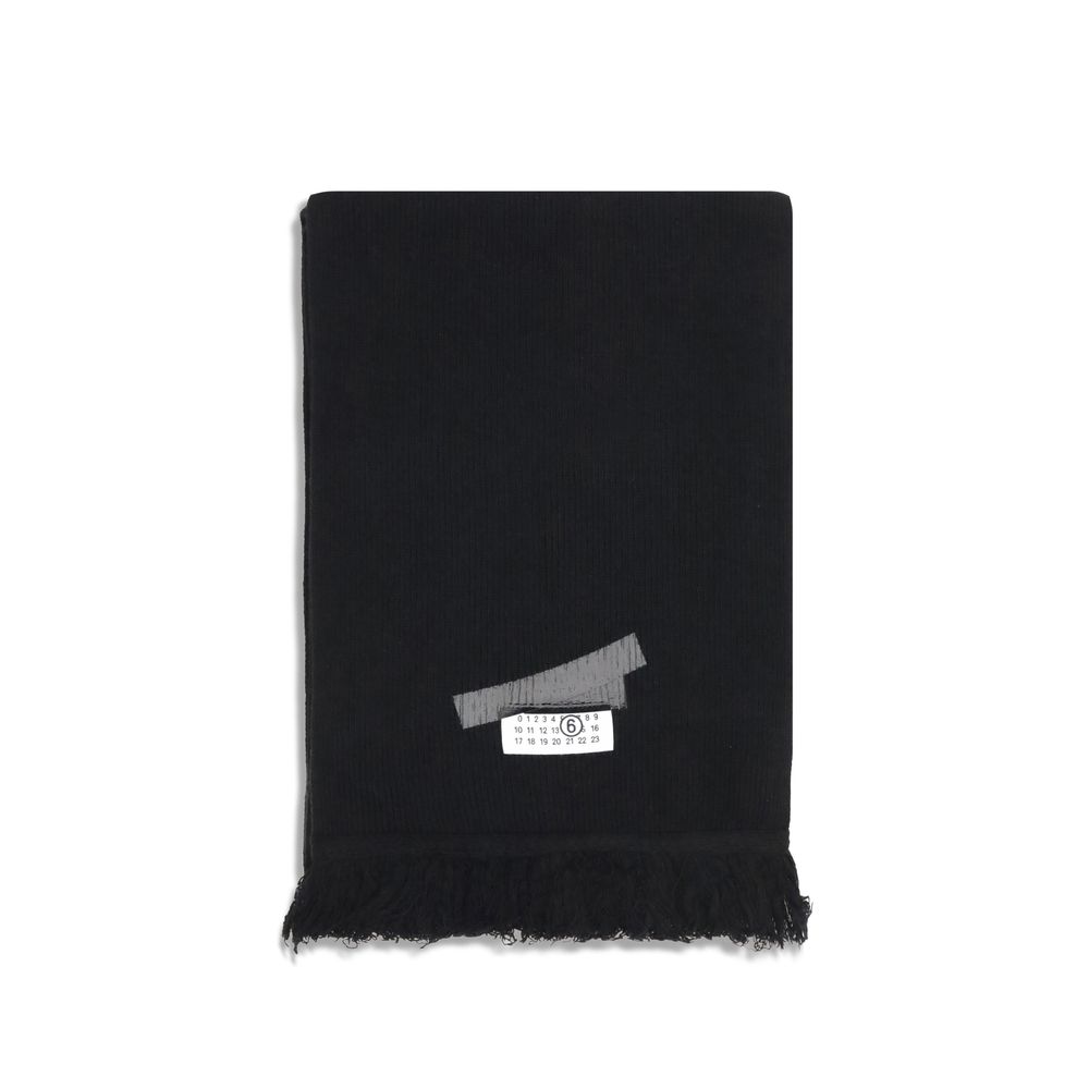 MM6 Black Wool Scarf