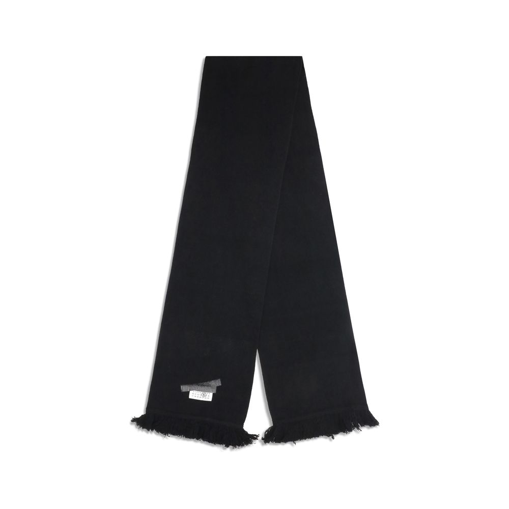 MM6 Black Wool Scarf - Image 2