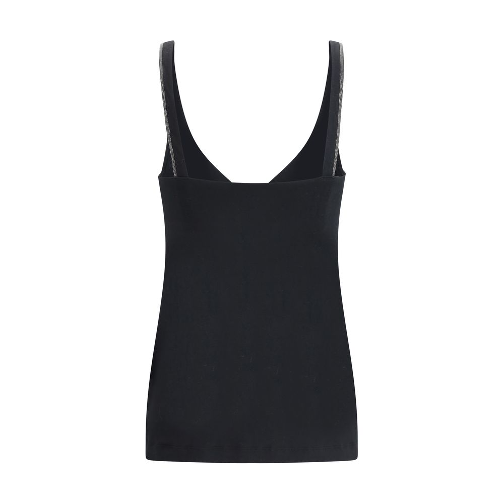 Brunello Cucinelli Black Cotton Top - Image 2