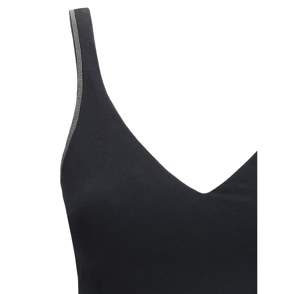 Brunello Cucinelli Black Cotton Top - Image 3