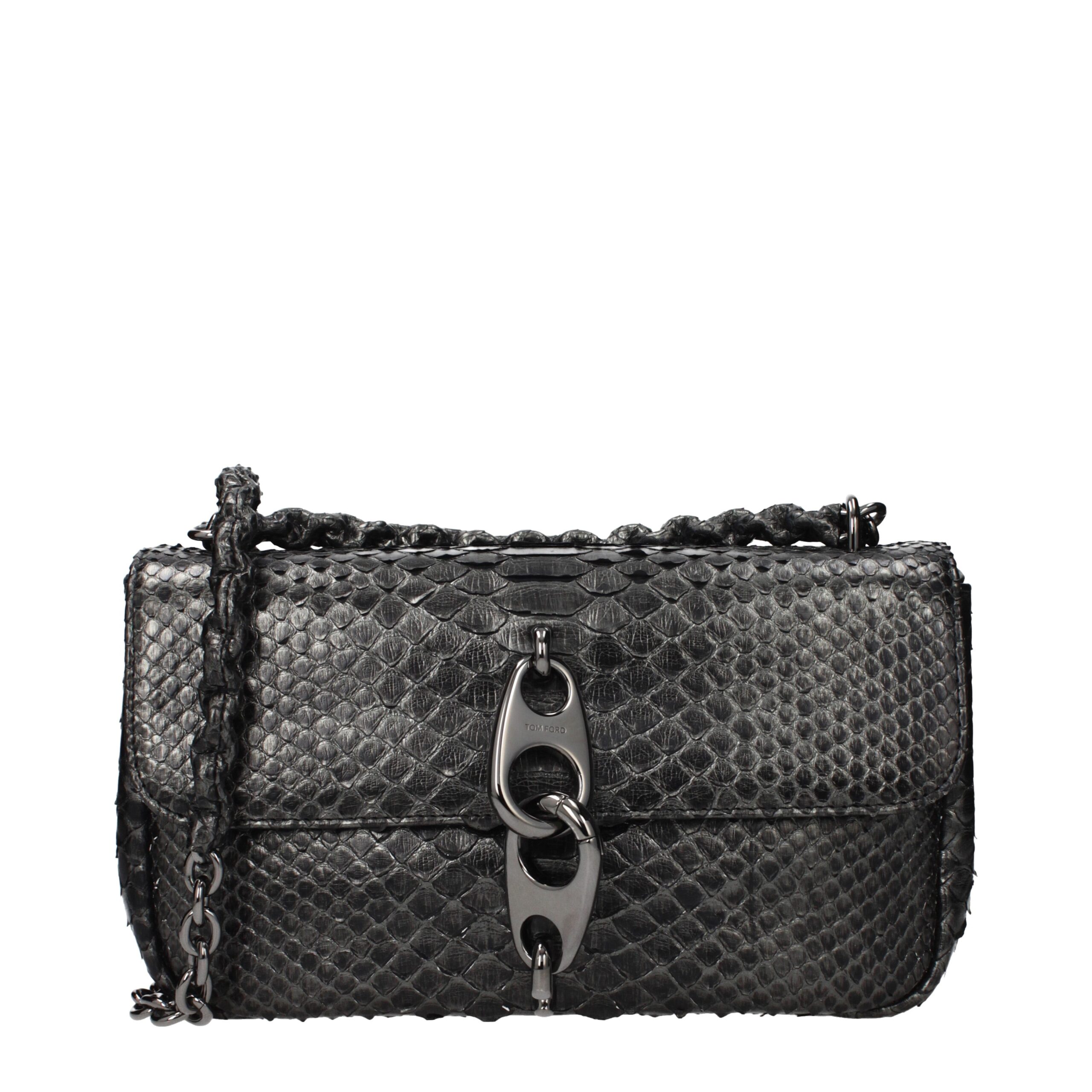Tom Ford Gray Skin Shoulder Bag