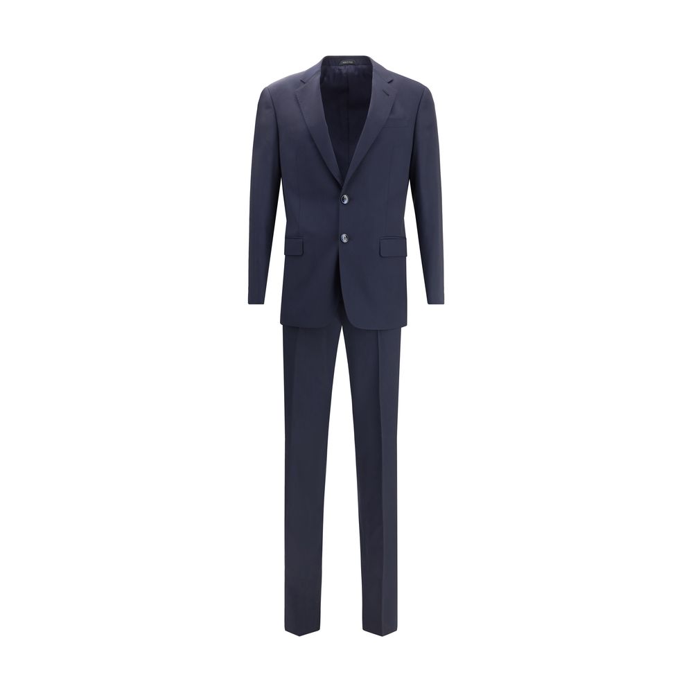 Giorgio Armani Blue Fleece Wool Two-Piece Suit
