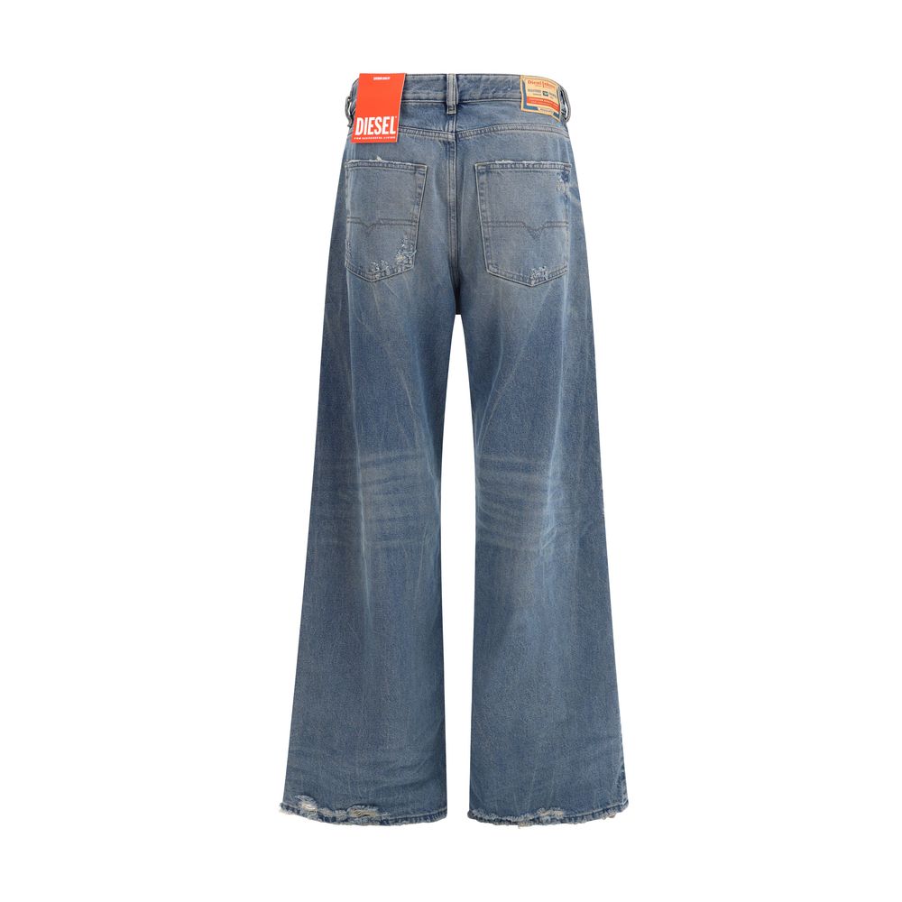 Diesel Blue Cotton Relaxed Fit Jeans - Image 2