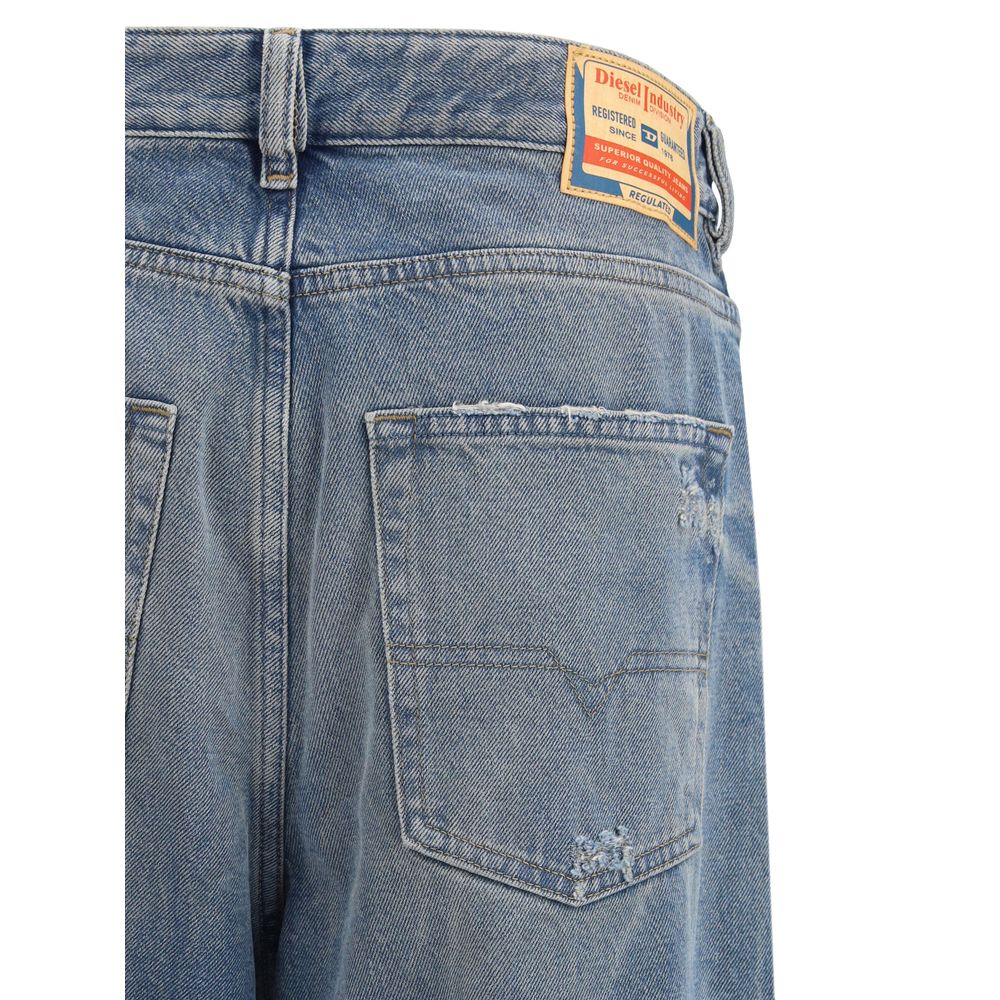 Diesel Blue Cotton Relaxed Fit Jeans - Image 3
