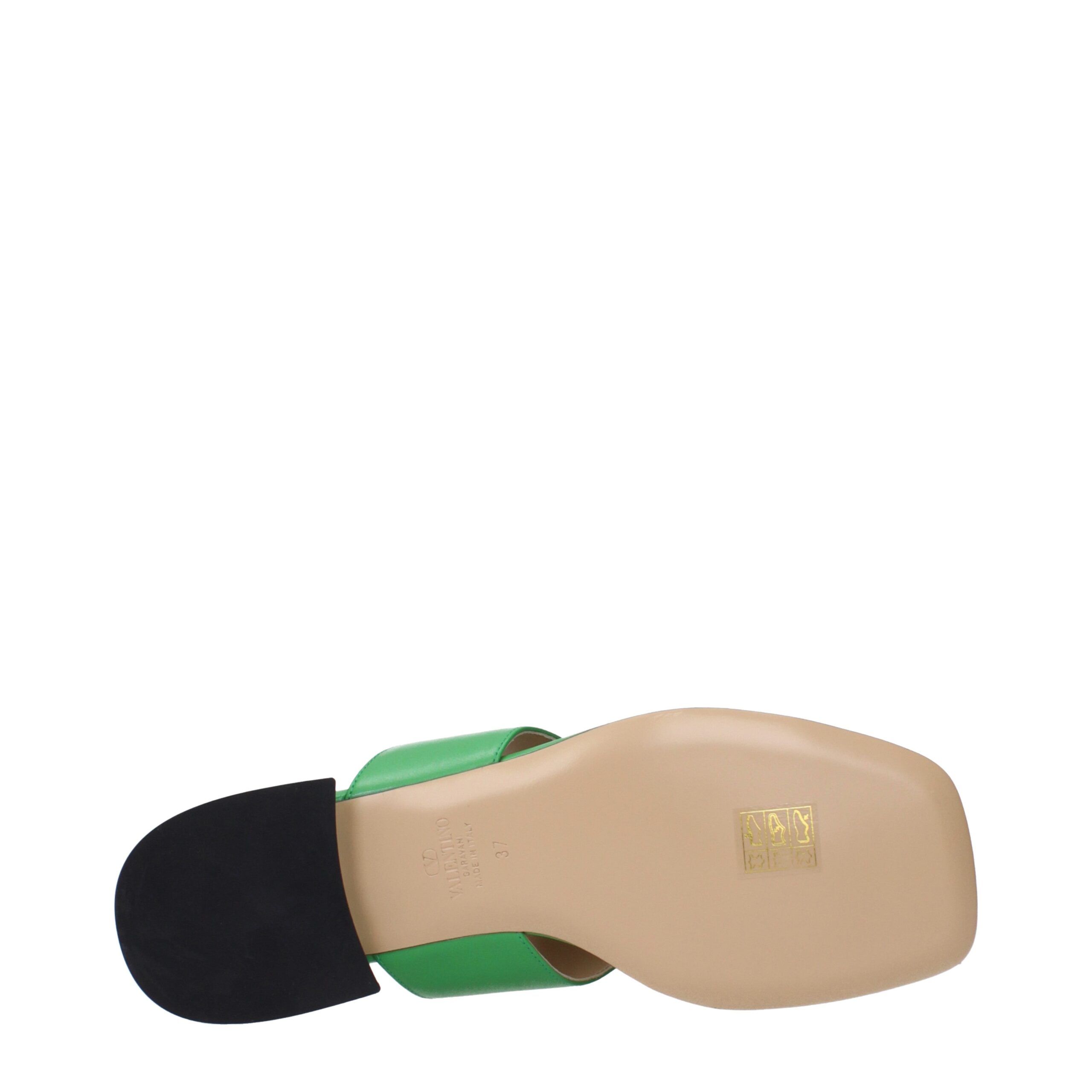 Valentino Garavani Green Leather Flip-Flop Sandals - Image 5
