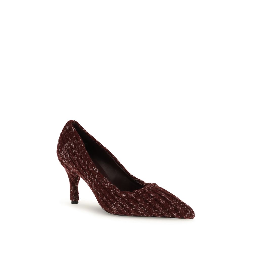 Prada Bordeaux Calf Leather Bos Taurus Platform Pumps - Image 2