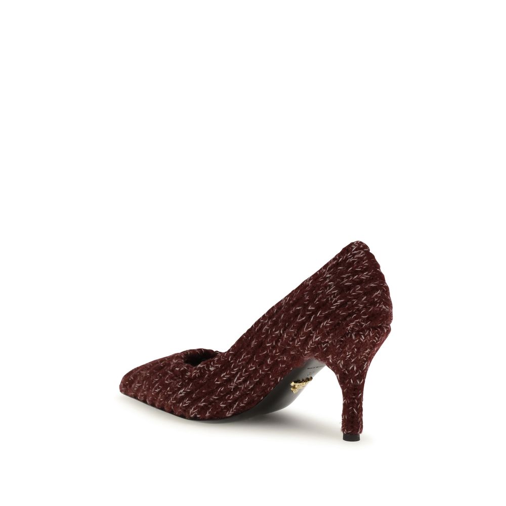 Prada Bordeaux Calf Leather Bos Taurus Platform Pumps - Image 3