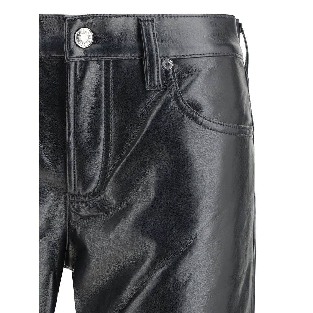 Agolde Black Leather Pants - Image 3