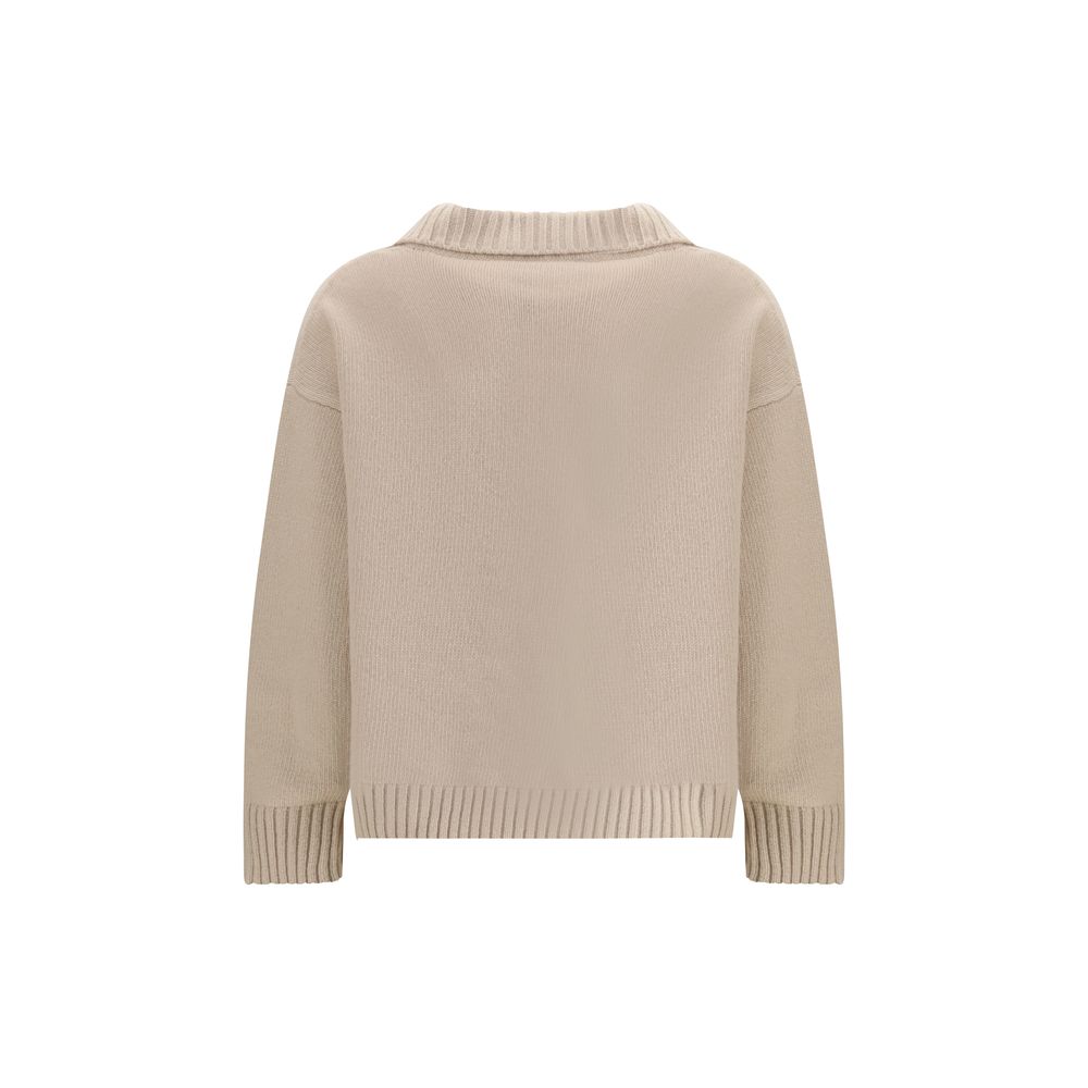 Max Mara Beige Fleece Wool Sweatshirt - Image 2