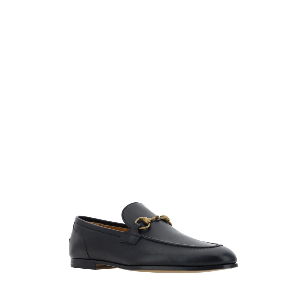 Gucci Black Calf Leather Bos Taurus Slip-On Loafers - Image 2