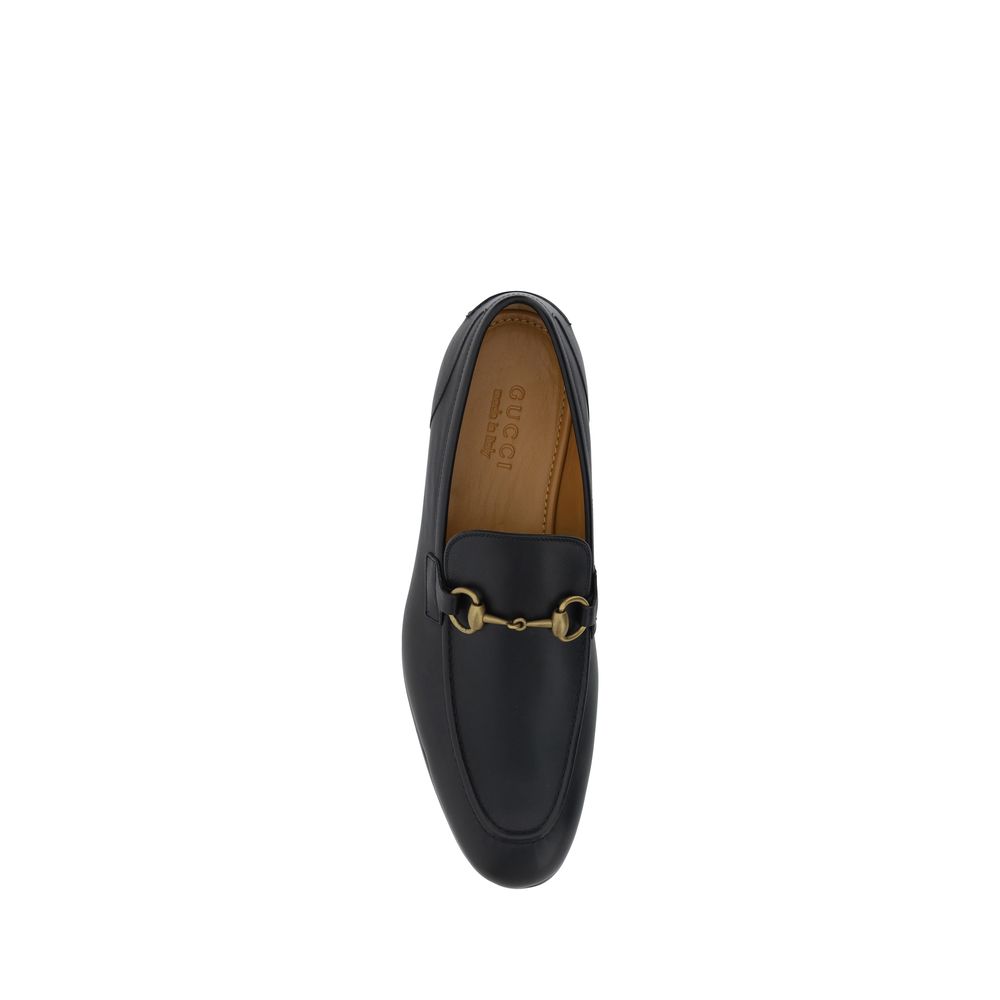 Gucci Black Calf Leather Bos Taurus Slip-On Loafers - Image 4