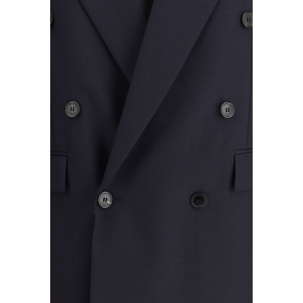 Saint Laurent Blue Wool Coat - Image 3