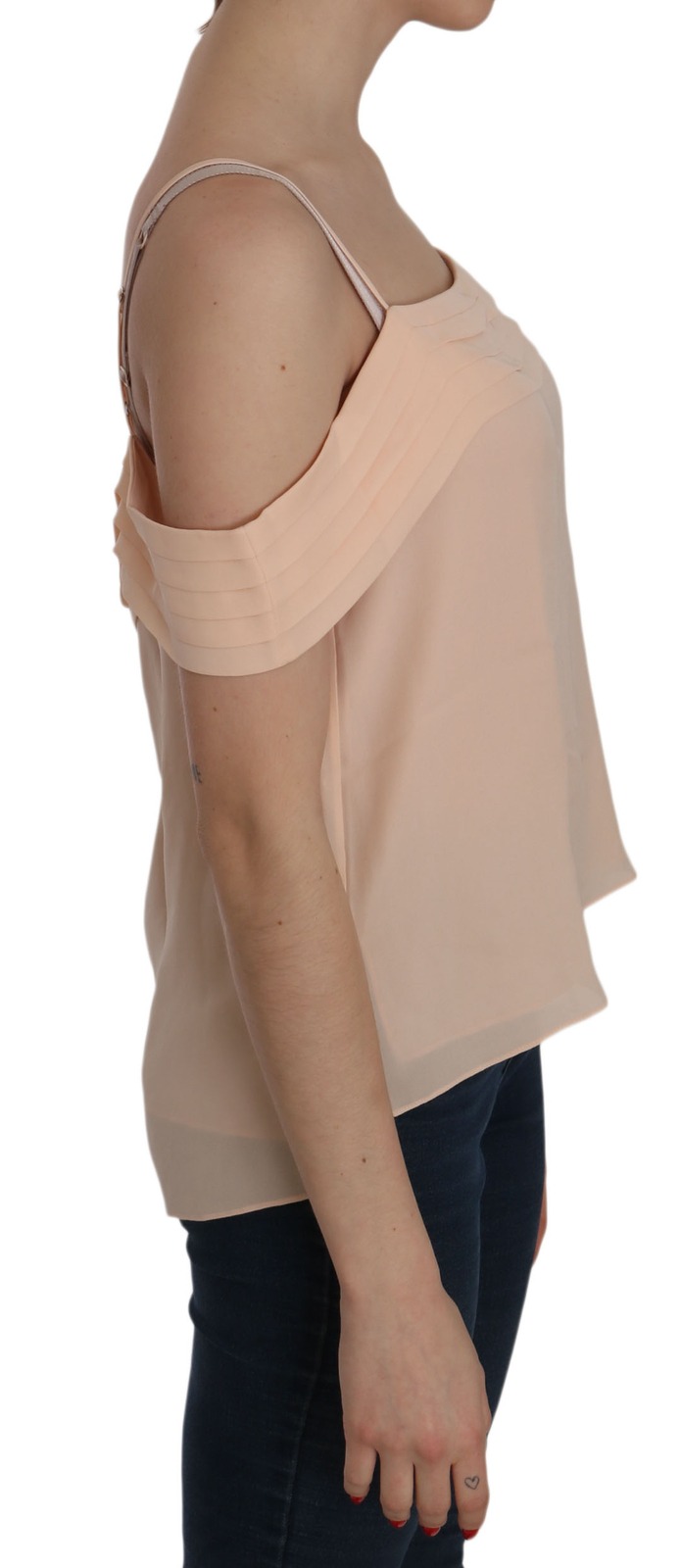 Alexander Wang Orange Off Shoulder Strap Square Neck Top Blouse - Image 3