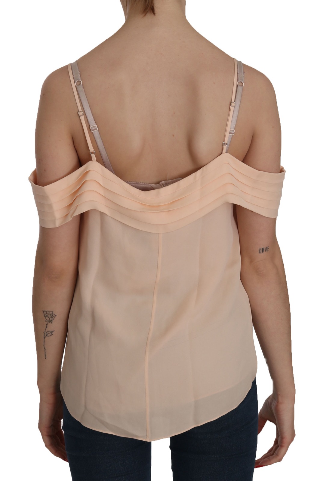 Alexander Wang Orange Off Shoulder Strap Square Neck Top Blouse - Image 5