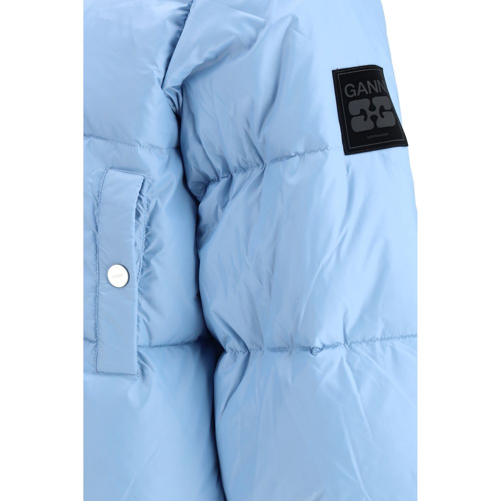 Ganni Light Blue Nylon Coat - Image 3