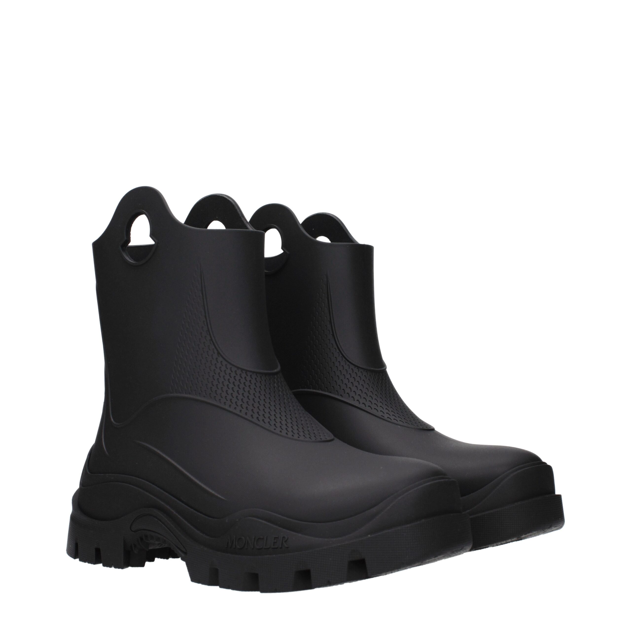 Moncler Black Cotton Ankle Boots - Image 2