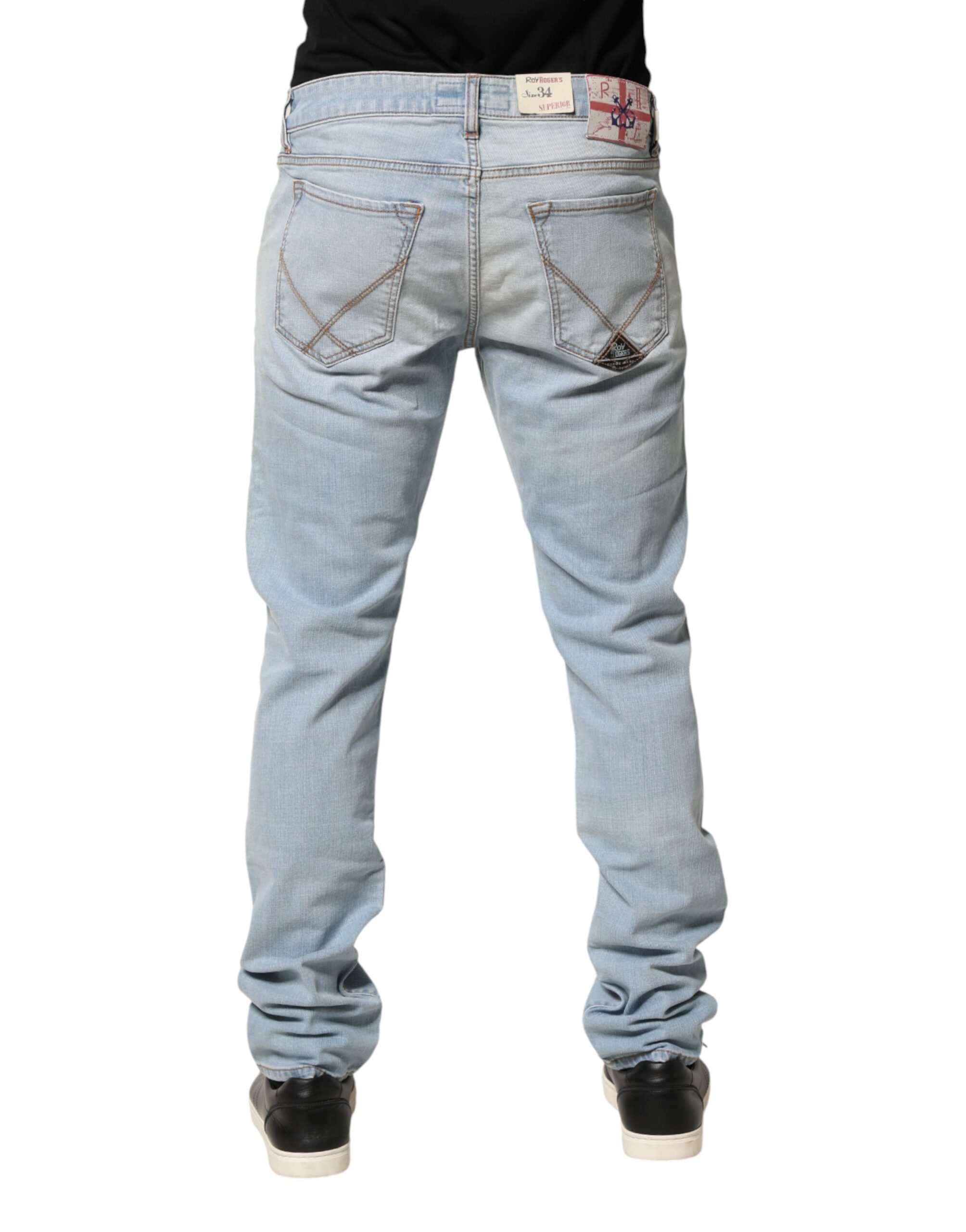 Roy Roger's Light Blue JOSH Slim Fit Mid Waist Men Denim Jeans - Image 4
