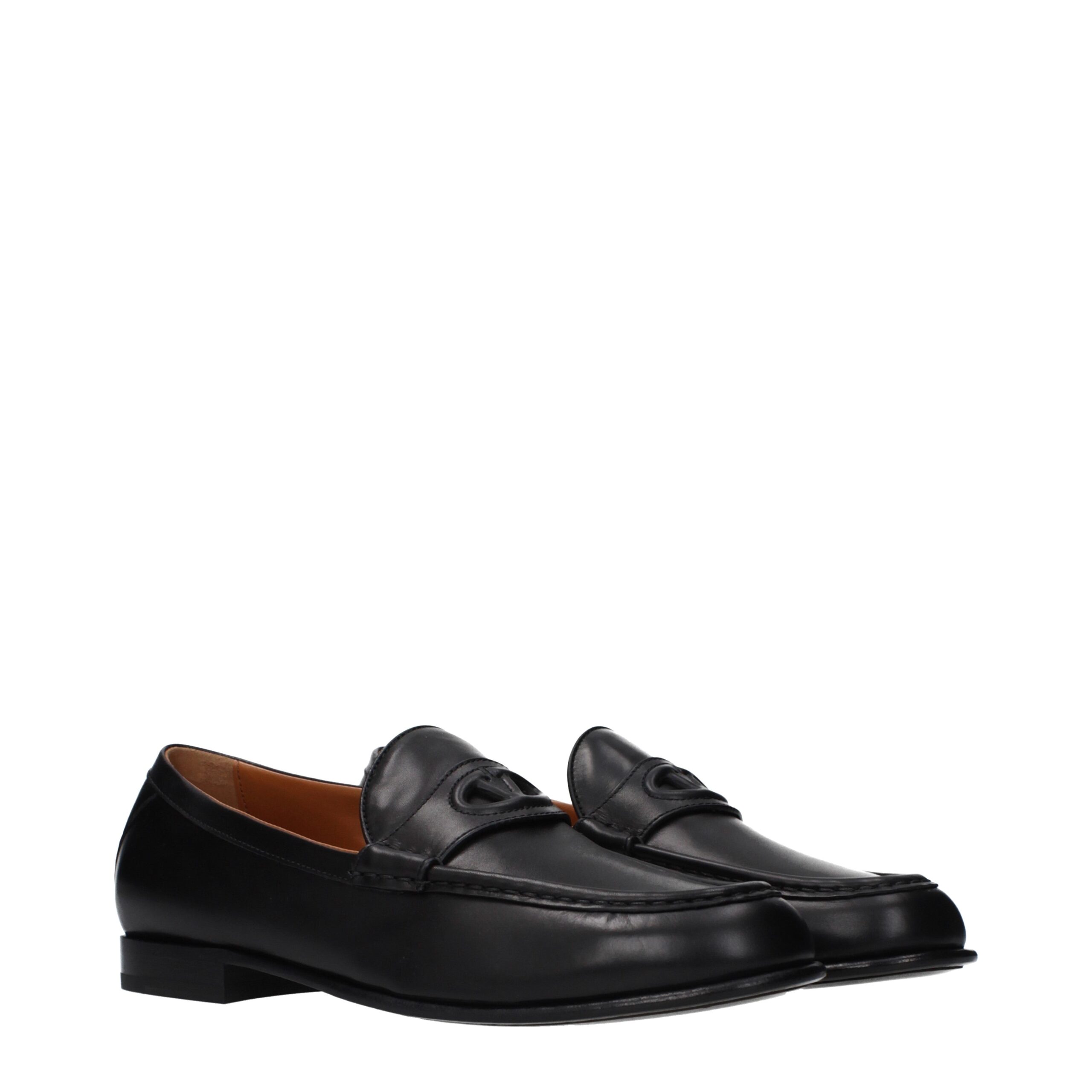 Valentino Garavani Black Leather Slip-On Loafers - Image 2