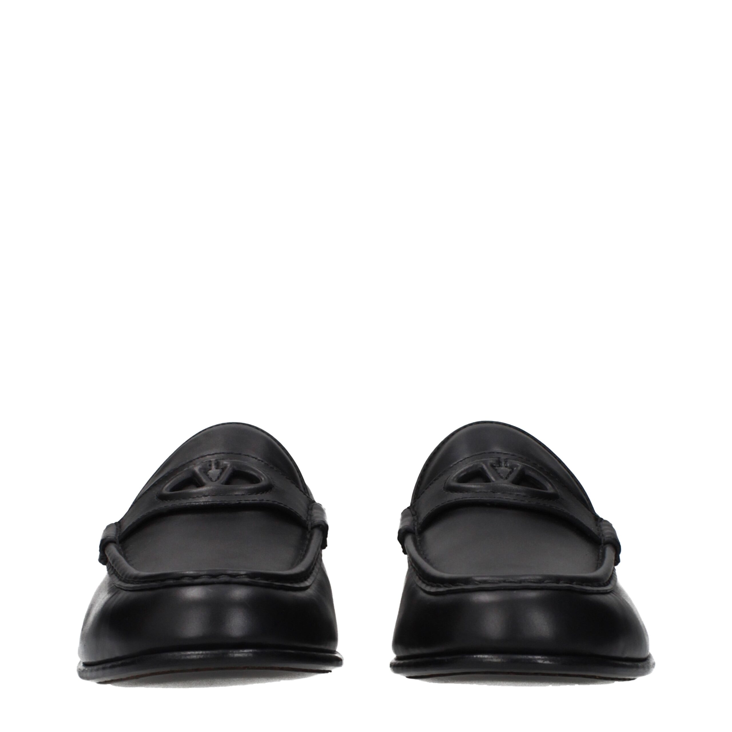 Valentino Garavani Black Leather Slip-On Loafers - Image 3
