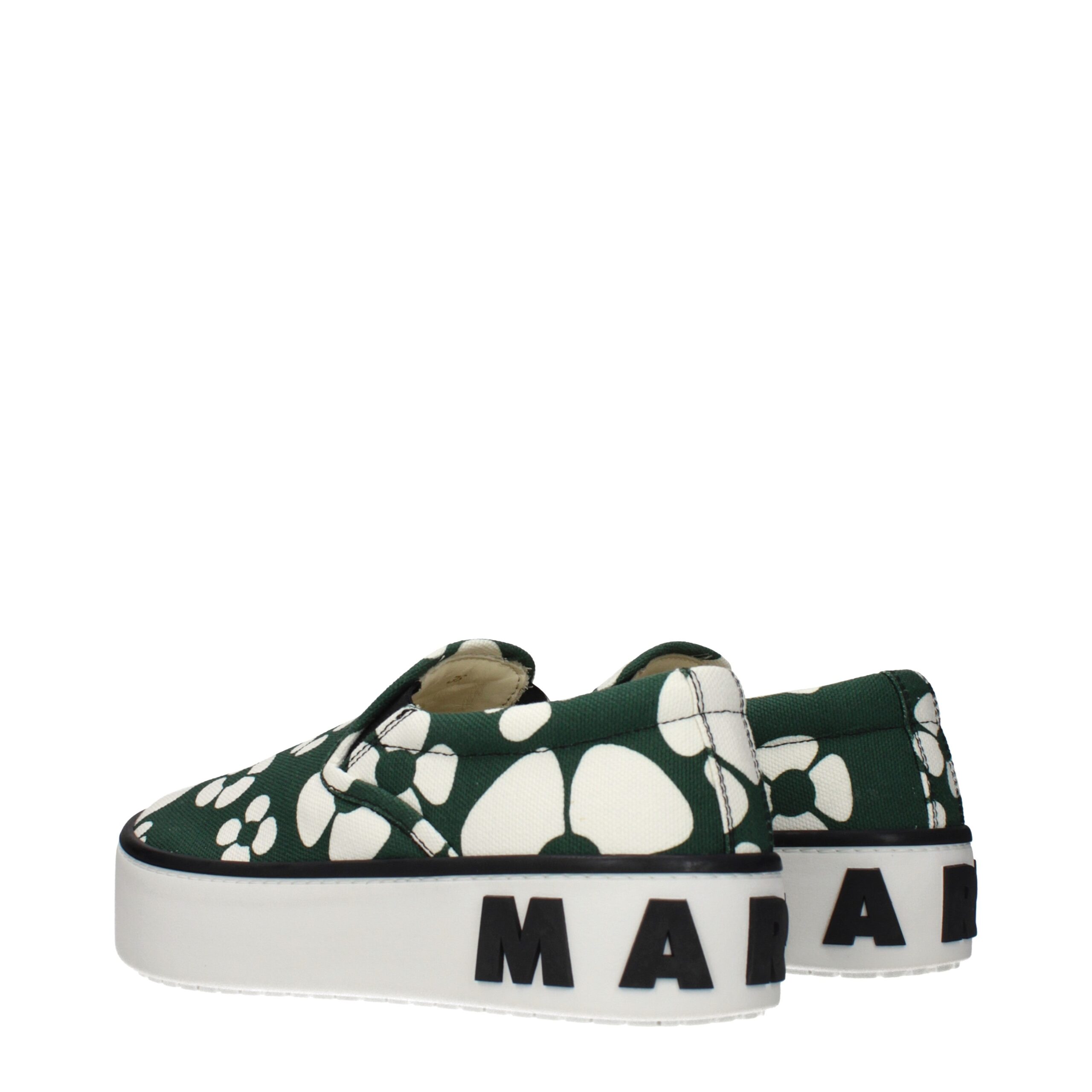 Marni Green Fabric Slip-On Loafers - Image 4