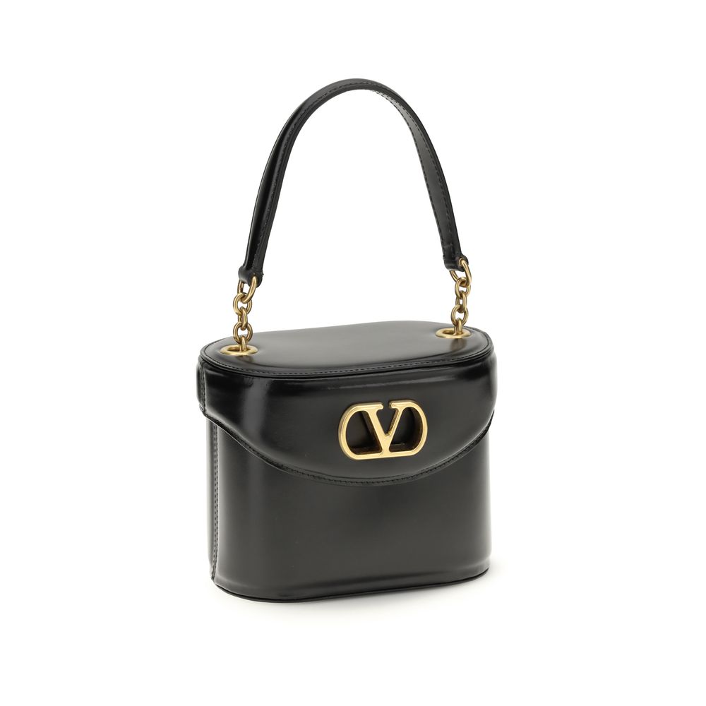 Valentino Garavani Black Calf Leather Bos Taurus Shoulder Bag - Image 2