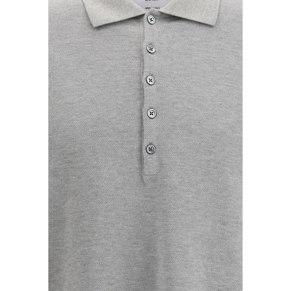 Thom Browne Gray Cotton Polo Shirt - Image 3
