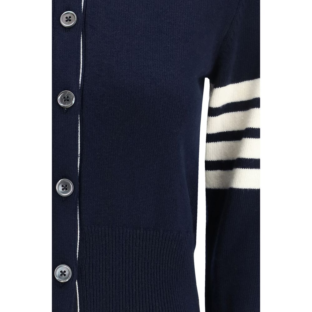 Thom Browne Blue Fleece Wool Cardigan - Image 3