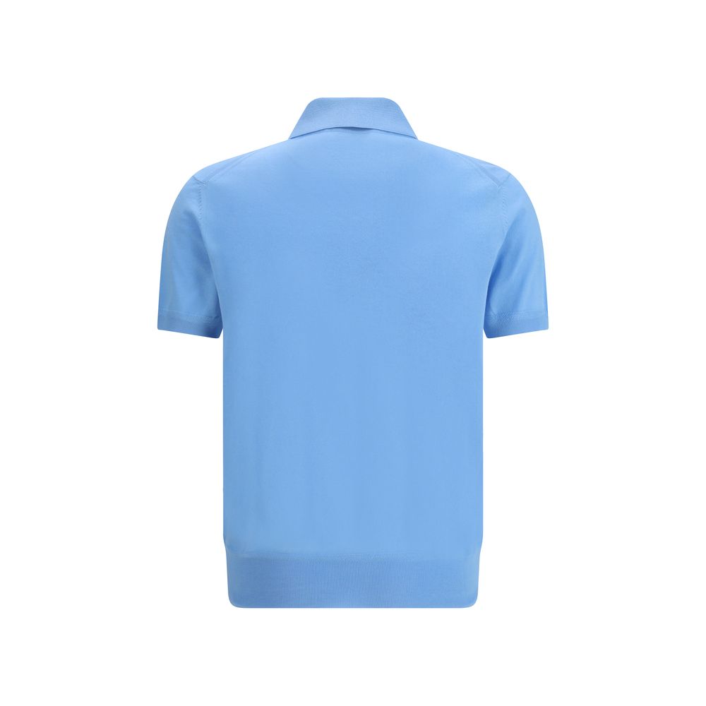 Tom Ford Light Blue Cotton Polo Shirt - Image 2