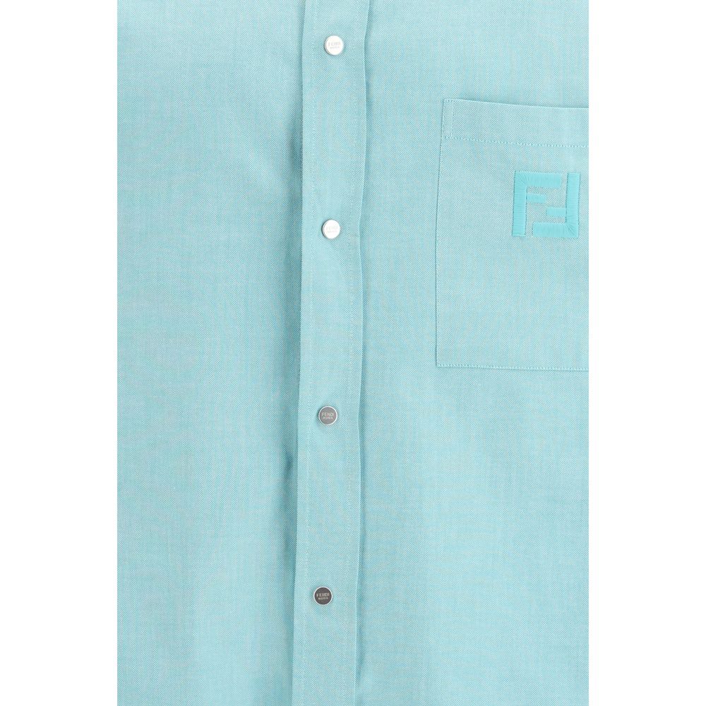 Fendi Light Blue Cotton Dress Shirt - Image 3