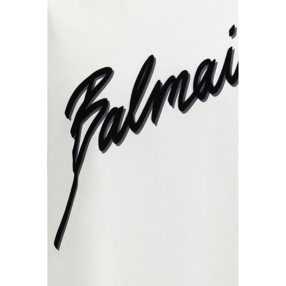 Balmain White Cotton T-Shirt - Image 3