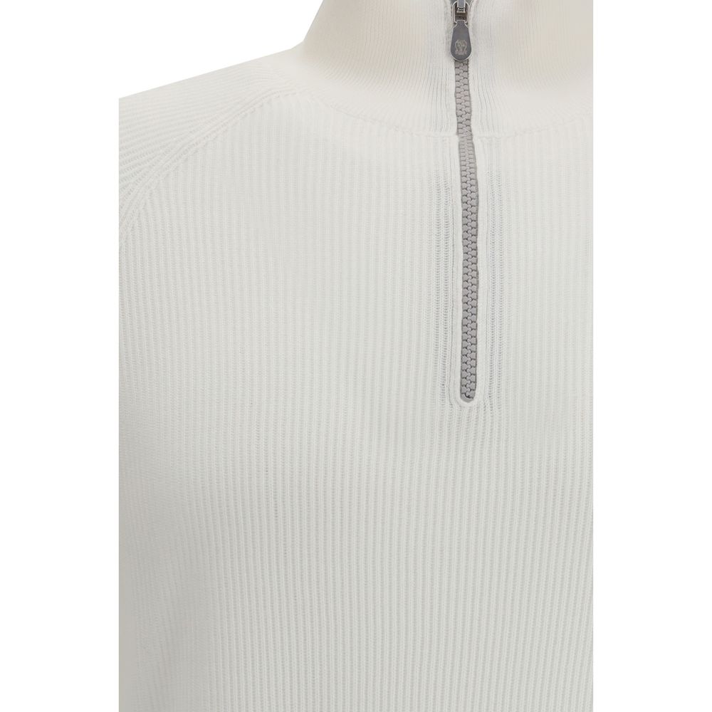 Brunello Cucinelli White Cotton Sweatshirt - Image 3